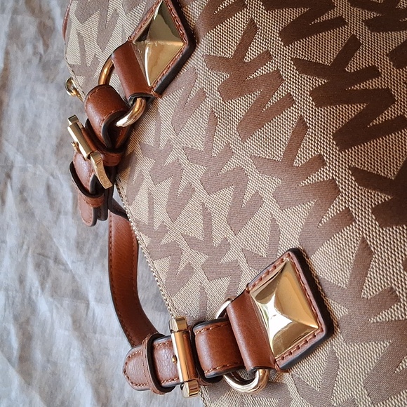 Michael Kors Signature Logo Canvas Handbag - Picture 4 of 10